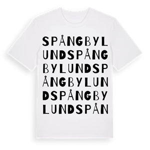 Spångbylund ordlek t-shirt – ekologisk bomull t-shirt från Pinshirt