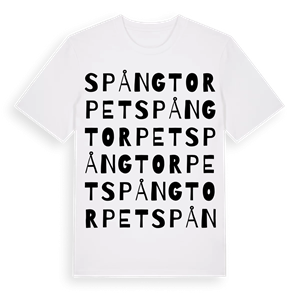 Spångtorpet ordlek t-shirt – ekologisk bomull t-shirt från Pinshirt