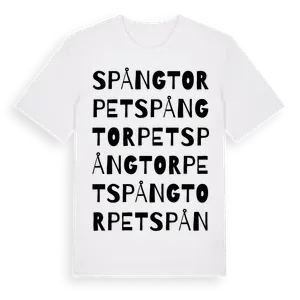 Spångtorpet ordlek t-shirt – ekologisk bomull t-shirt från Pinshirt