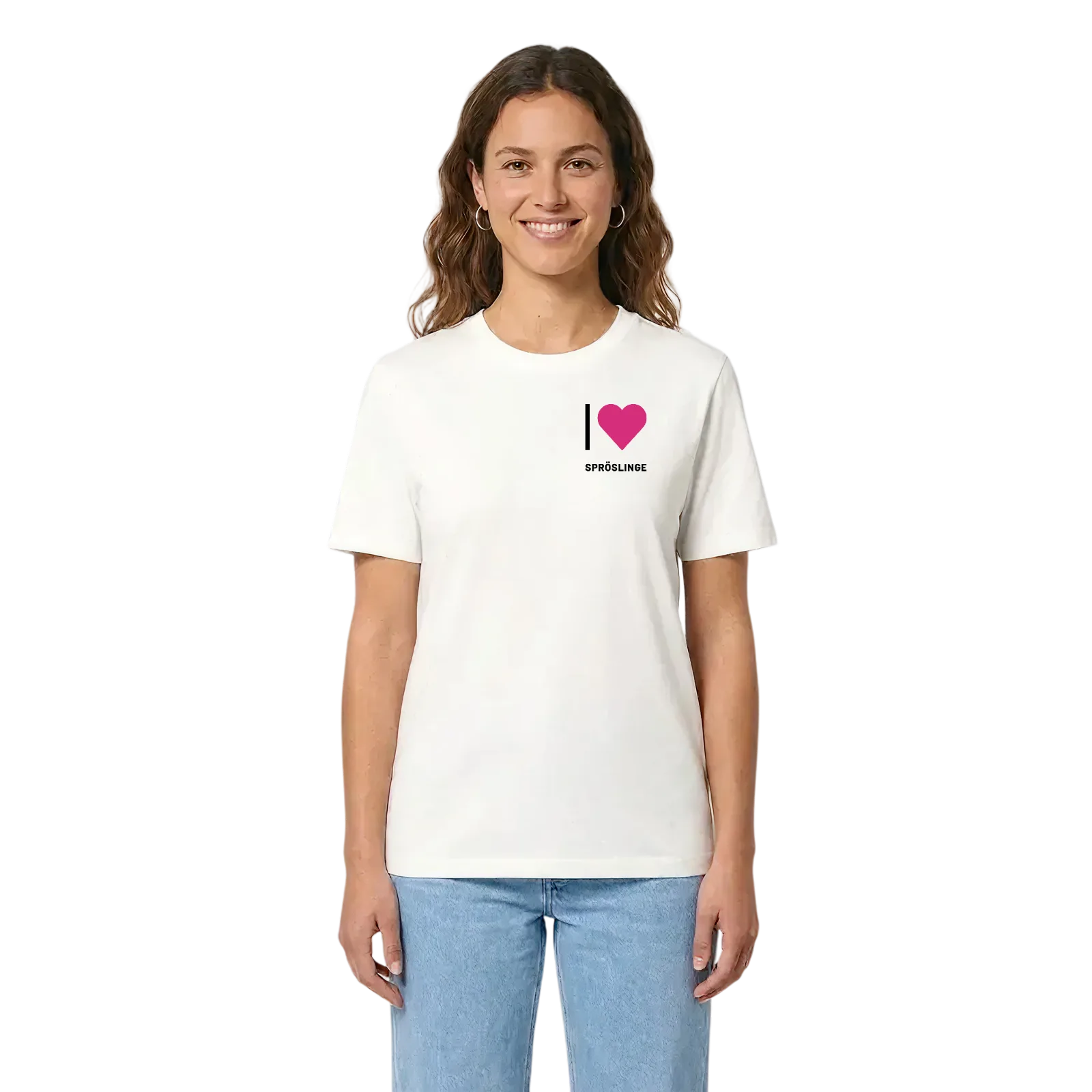 Jag älskar Spröslinge t-shirt litet tryck – White, i miljö