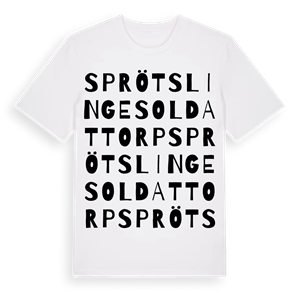 Sprötslinge soldattorp ordlek t-shirt – ekologisk bomull t-shirt från Pinshirt