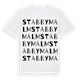 White t-shirt med Stabbymalm ordlek t-shirt