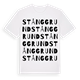 White t-shirt med Stånggrund ordlek t-shirt