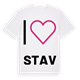 White t-shirt med Jag älskar Stav t-shirt stort tryck