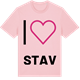 Pink Cotton t-shirt med Jag älskar Stav t-shirt stort tryck