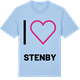 Blue Soul t-shirt med Jag älskar stenby t-shirt stort tryck