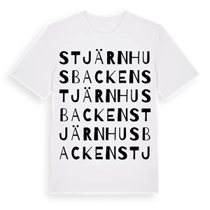 Stjärnhusbacken ordlek t-shirt – ekologisk bomull t-shirt från Pinshirt