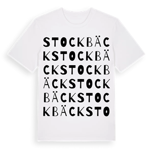 Stockbäck ordlek t-shirt – ekologisk bomull t-shirt från Pinshirt