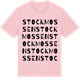 Pink Cotton t-shirt med Stockmossen ordlek t-shirt