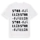 White t-shirt med Stor-Fjällen ordlek t-shirt