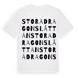 Stora Dragonslåttan ordlek t-shirt – ekologisk bomull t-shirt från Pinshirt