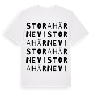 Stora Härnevi ordlek t-shirt – ekologisk bomull t-shirt från Pinshirt