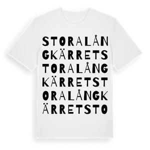 Stora Långkärret ordlek t-shirt – ekologisk bomull t-shirt från Pinshirt