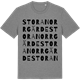 Mid Heather Gray t-shirt med Stora Norrgärde ordlek t-shirt