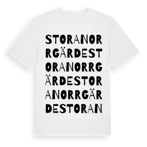 Stora Norrgärde ordlek t-shirt – ekologisk bomull t-shirt från Pinshirt