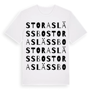 Stora Slässbo ordlek t-shirt – ekologisk bomull t-shirt från Pinshirt