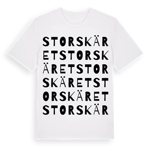 Storskäret ordlek t-shirt – ekologisk bomull t-shirt från Pinshirt