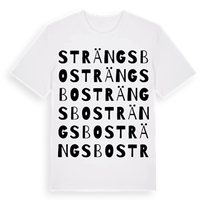 Strängsbo ordlek t-shirt – ekologisk bomull t-shirt från Pinshirt