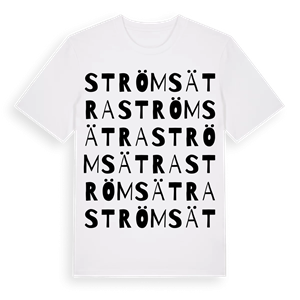 Strömsätra ordlek t-shirt – ekologisk bomull t-shirt från Pinshirt