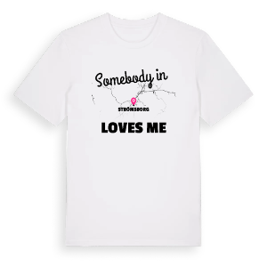 Någon i Strömsborg älskar mig t-shirt – ekologisk bomull t-shirt från Pinshirt