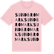 Pink Cotton t-shirt med Sundbromark ordlek t-shirt