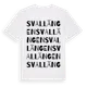 White t-shirt med Svallängen ordlek t-shirt