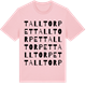 Pink Cotton t-shirt med Talltorpet ordlek t-shirt