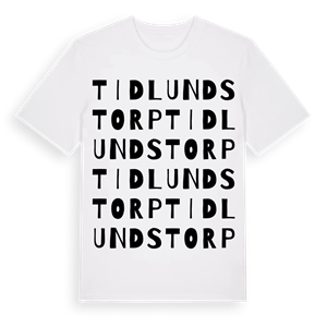 Tidlundstorp ordlek t-shirt – ekologisk bomull t-shirt från Pinshirt