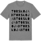 Mid Heather Gray t-shirt med Torskojan ordlek t-shirt