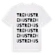 White t-shirt med Tre Hus ordlek t-shirt