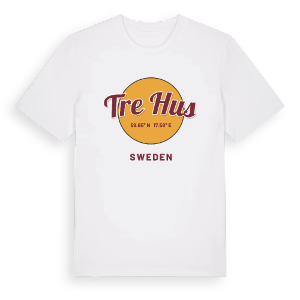 Tre hus cirkel t-shirt – ekologisk bomull t-shirt från Pinshirt