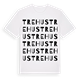 White t-shirt med Tre hus ordlek t-shirt