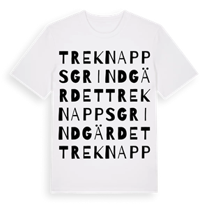 Treknappsgrindgärdet ordlek t-shirt – ekologisk bomull t-shirt från Pinshirt