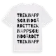 White t-shirt med Treknappsgrindgärdet ordlek t-shirt