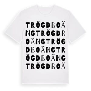 Trögdboäng ordlek t-shirt – ekologisk bomull t-shirt från Pinshirt