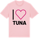 Pink Cotton t-shirt med Jag älskar Tuna t-shirt stort tryck