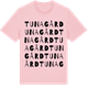 Pink Cotton t-shirt med Tuna gård ordlek t-shirt