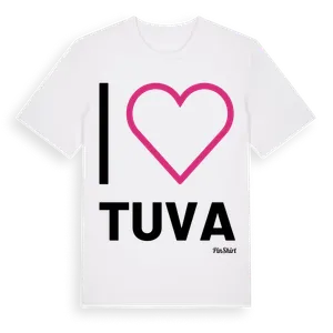 Jag älskar Tuva t-shirt stort tryck – ekologisk bomull t-shirt från Pinshirt