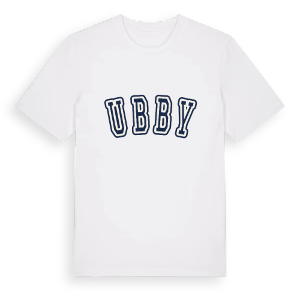 Ubby college t-shirt – ekologisk bomull t-shirt från Pinshirt