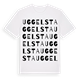 White t-shirt med Uggelsta ordlek t-shirt