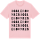 Pink Cotton t-shirt med Ugglebomyren ordlek t-shirt
