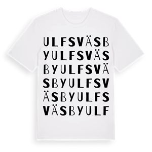 Ulfsväsby ordlek t-shirt – ekologisk bomull t-shirt från Pinshirt