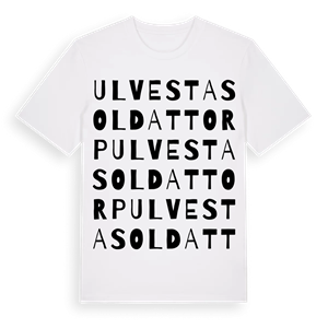 Ulvesta Soldattorp ordlek t-shirt – ekologisk bomull t-shirt från Pinshirt