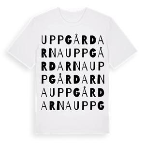 Uppgårdarna ordlek t-shirt – ekologisk bomull t-shirt från Pinshirt