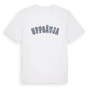 Uppsävja college t-shirt – ekologisk bomull t-shirt från Pinshirt