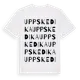 White t-shirt med Uppskedika ordlek t-shirt