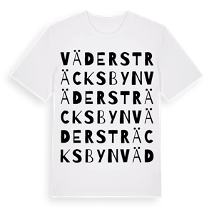 Vädersträcksbyn ordlek t-shirt – ekologisk bomull t-shirt från Pinshirt