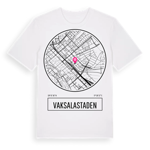 Vaksalastaden t-shirt – ekologisk bomull t-shirt från Pinshirt