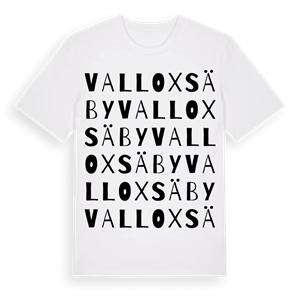 Valloxsäby ordlek t-shirt – ekologisk bomull t-shirt från Pinshirt