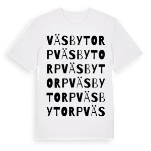 Väsbytorp ordlek t-shirt – ekologisk bomull t-shirt från Pinshirt